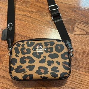 Coach leopard camera bag